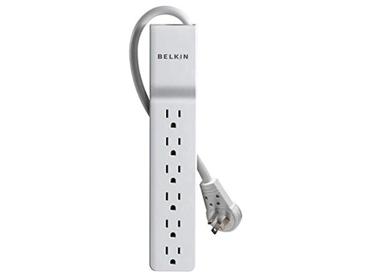 bknbe10600006r - belkin be106000-06r 6-outlet home office surge protector with rotating plug