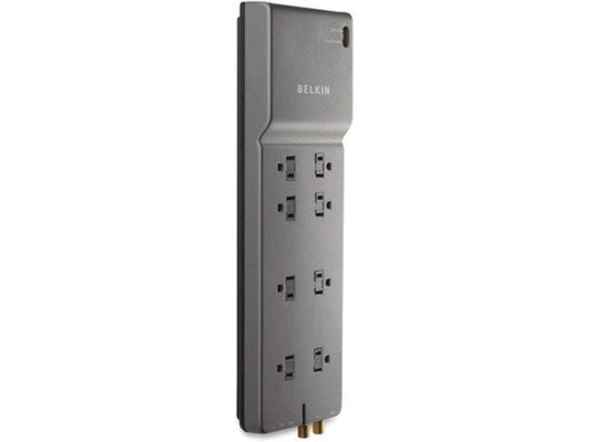 belkin be10823012 - office series surgemaster gray surge protector, 8 outlets, 12ft cord