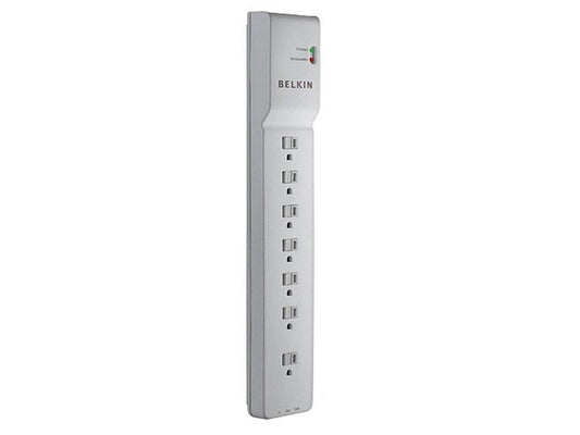belkin be107200-06 7-outlet 2320 joules surge protector w/ telephone protection