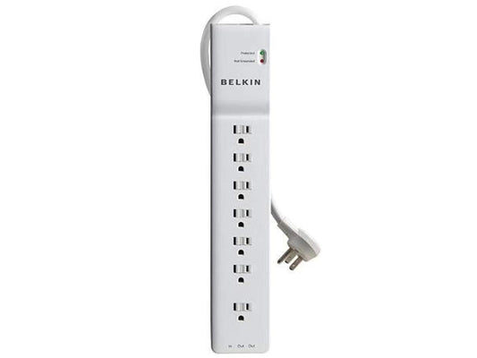 belkin 7-outlet 2320-joules 12ft cord emi/rfi rj11 surge protector - new - retail - be107200-12