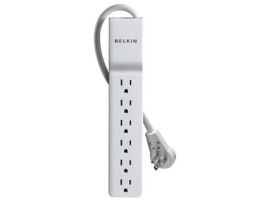belkin be106000-06r 6-outlet home/office surge protector with rotating plug
