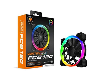 cougar hydraulic vortex rgb fcb 120 mm cooling fan with support for cougar core box