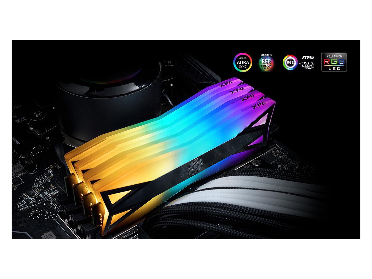 XPG SPECTRIX D60G RGB Desktop Memory: 16GB (2x8GB) DDR4 3200MHz CL16 GREY