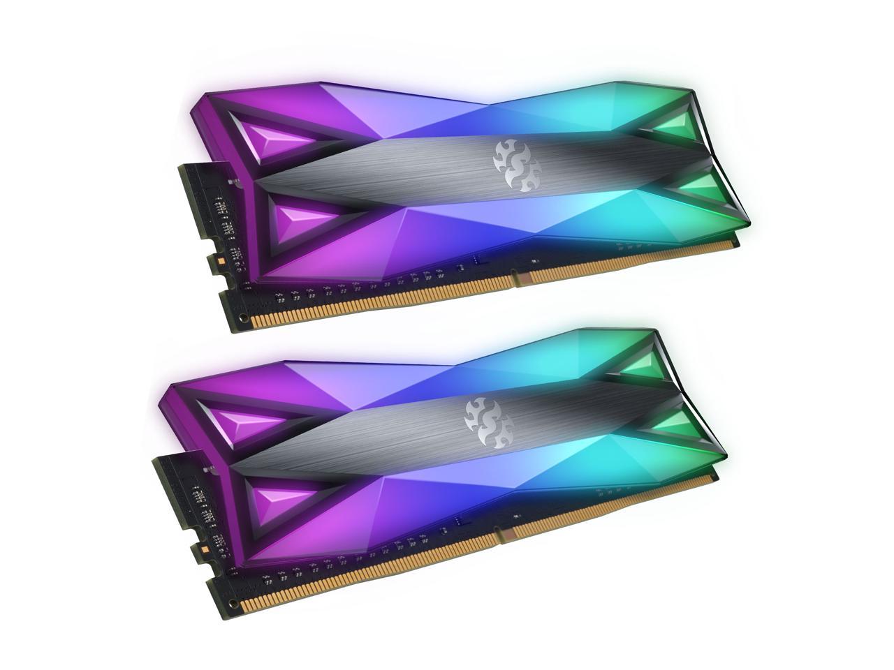 XPG SPECTRIX D60G RGB Desktop Memory: 16GB (2x8GB) DDR4 3600MHz CL14 GREY