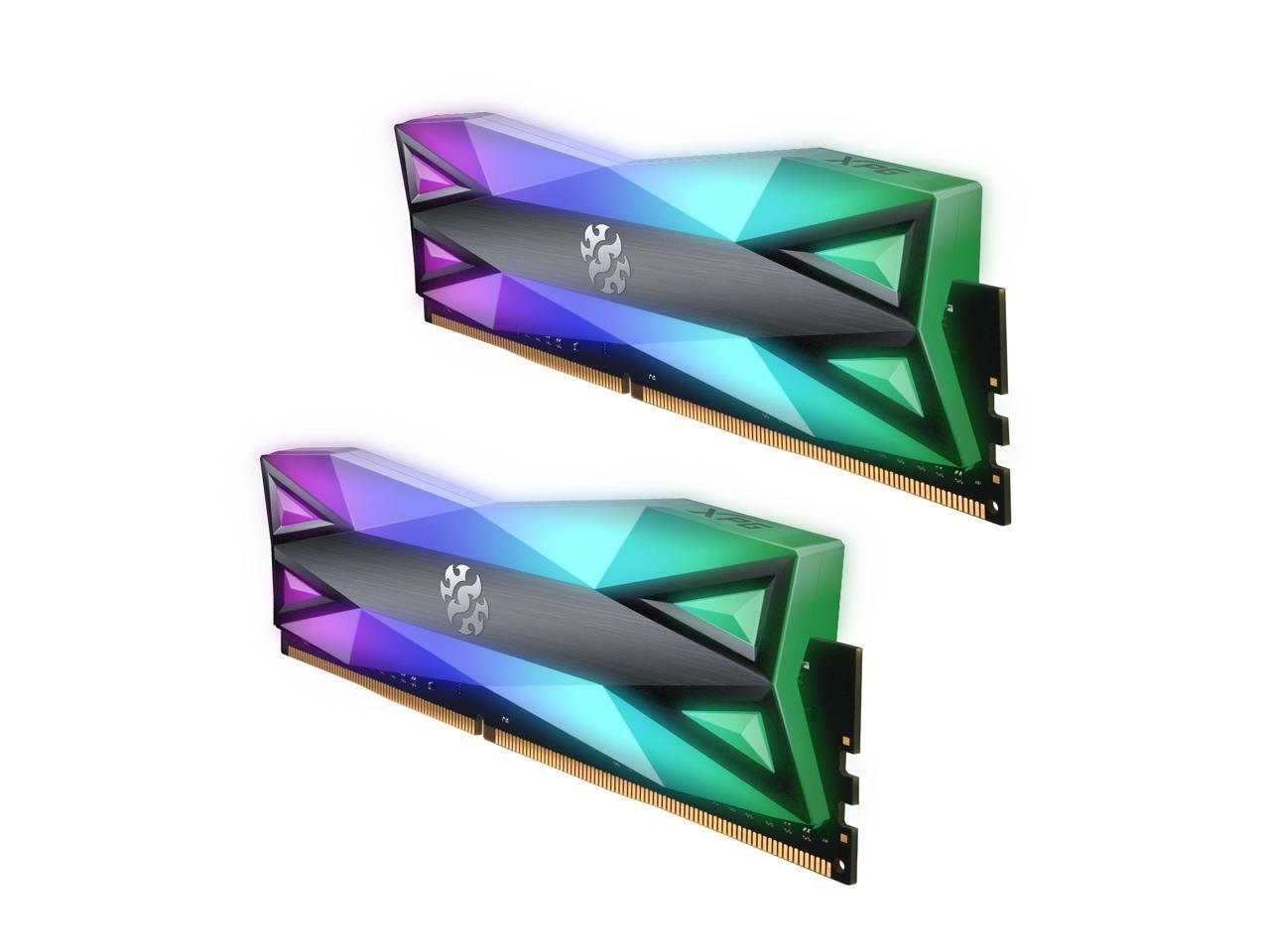 XPG SPECTRIX D60G RGB Desktop Memory: 16GB (2x8GB) DDR4 3600MHz CL14 GREY