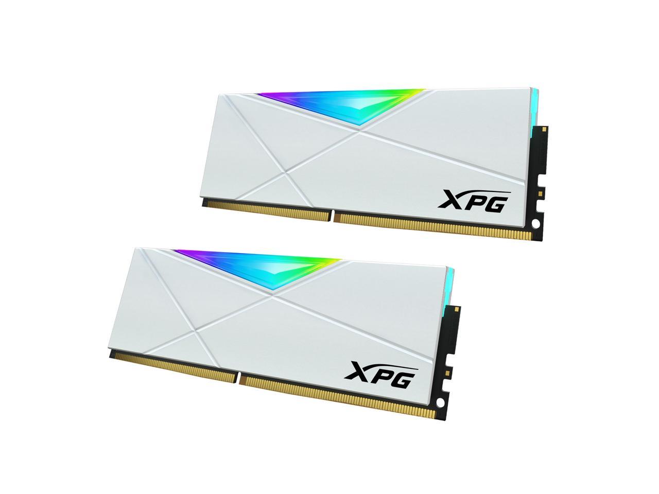 XPG SPECTRIX D50 RGB Desktop Memory: 16GB (2x8GB) DDR4 3200MHz CL16 Wite