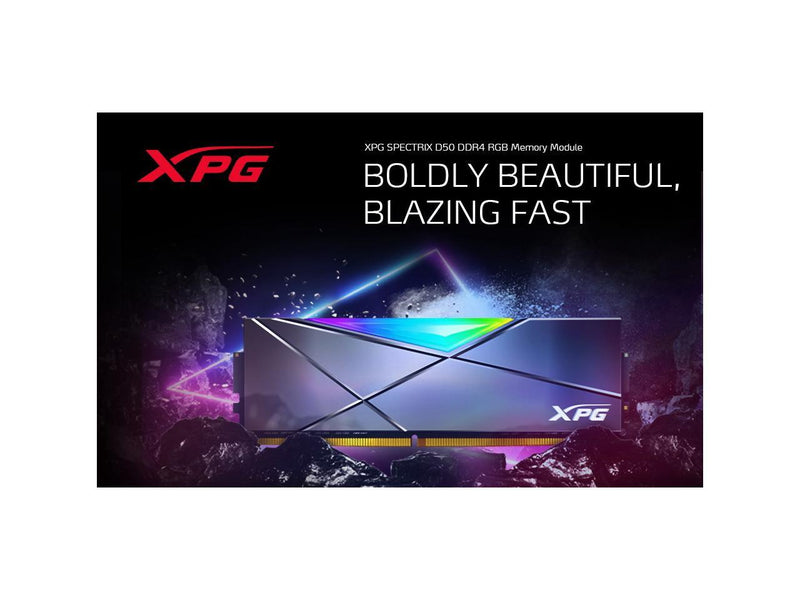 XPG SPECTRIX D50 RGB Desktop Memory: 16GB (2x8GB) DDR4 3600MHz CL18 White