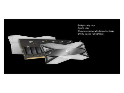 XPG SPECTRIX D60G RGB Desktop Memory Series: 32GB (2x16GB) DDR4 3000MHz CL16 GREY