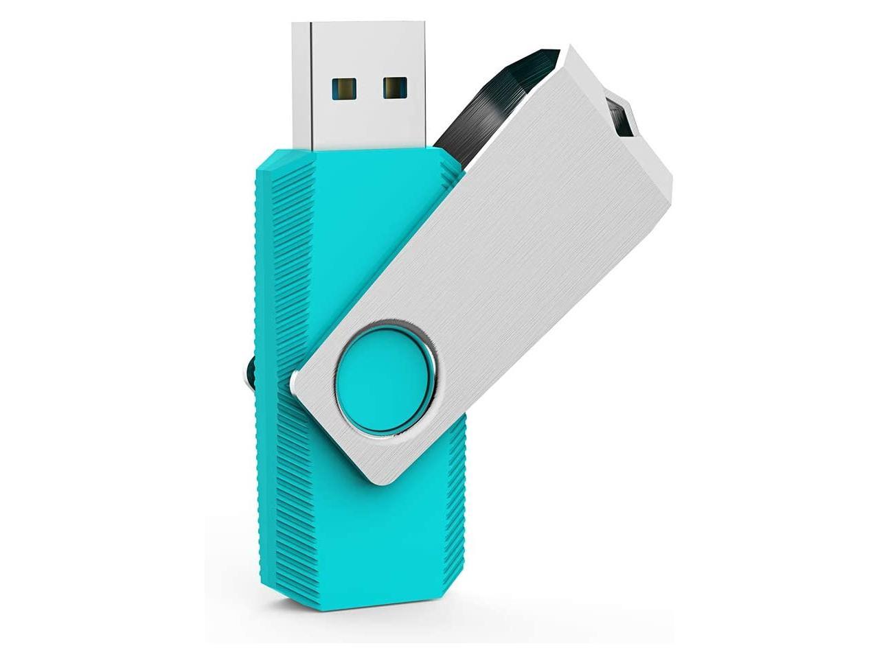 5 Pack 32GB Flash Drive USB Flash Drive USB 2.0 Thumb Drive Swivel U Disk Memory Stick 32 GB Multi Pack USB Drives with Led Light (32G, 5 Colors: Black Red Cyan Green Purple)