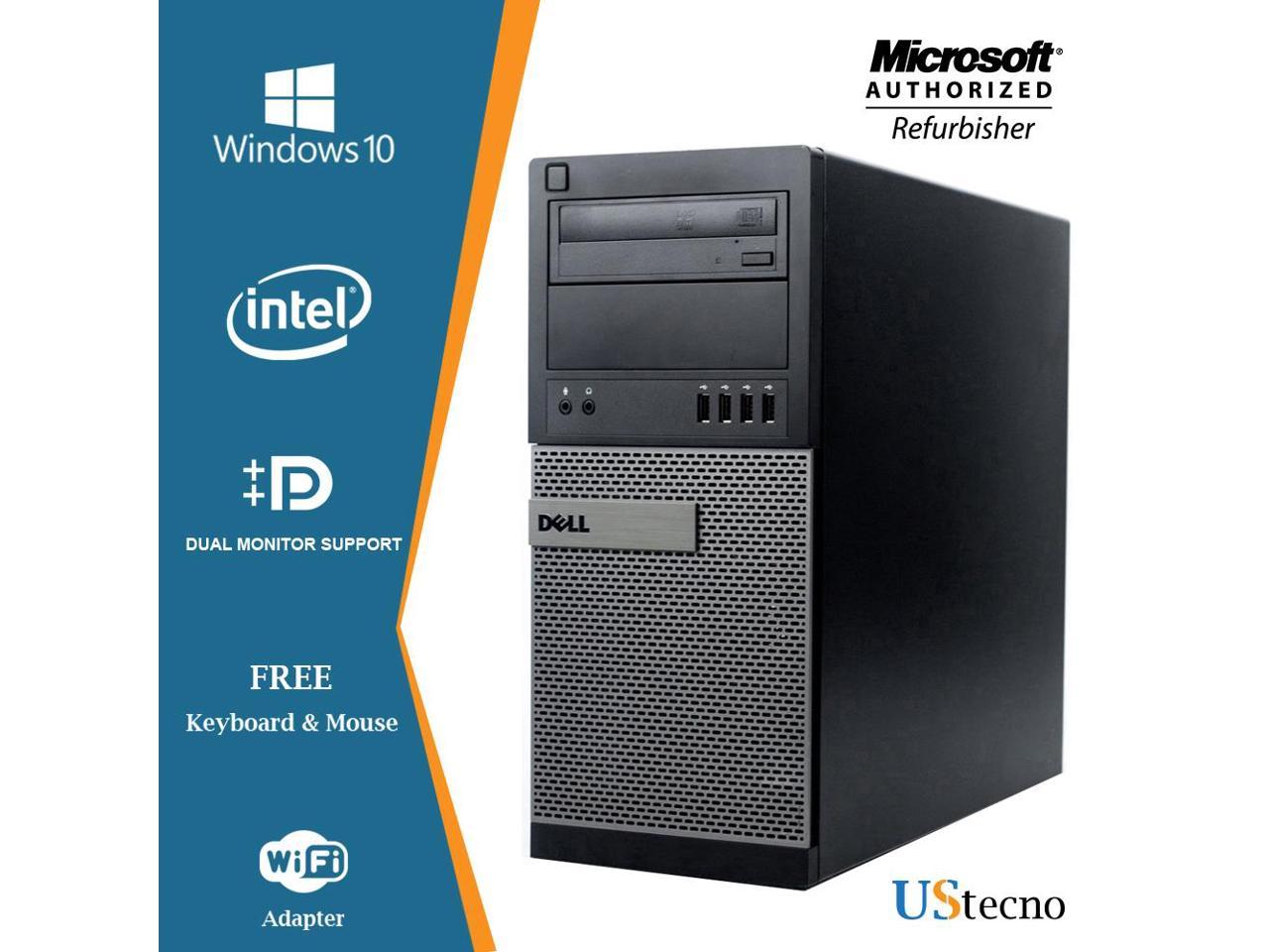 Dell Optiplex 9020 Tower Desktop Computer Intel Core i5 4570 16GB 1TB HDD DVD Windows 10 Home New Free Keyboard, Mouse,Power cord,WiFi Adapter