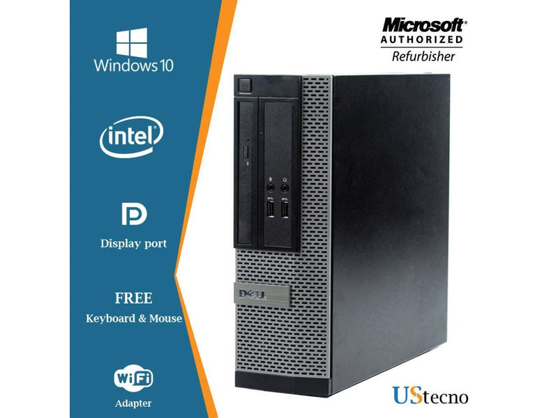 Dell Optiplex 3020 SFF Desktop Computer Intel Core i5 4570 8GB New 240GB SSD DVD Windows 10 Professional with Free Keyboard, Mouse,Power cord,WiFi Adapter