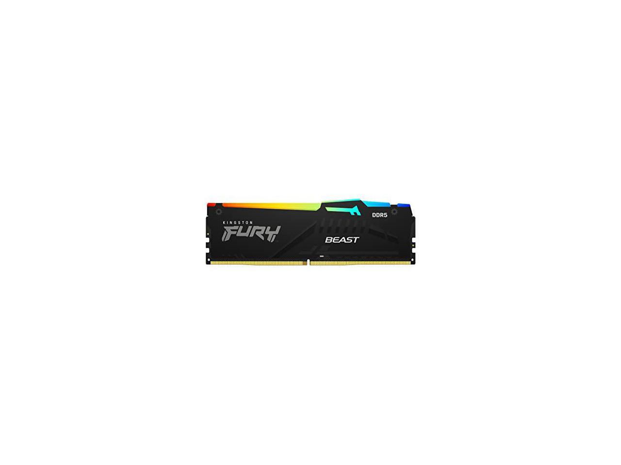 KINGSTON 32GB 5600MT/s DDR5 CL40 DIMM (Kit of 2) FURY Beast RGB for Game PC, Intel XMP 3.0, AMD EXPO. - OEM