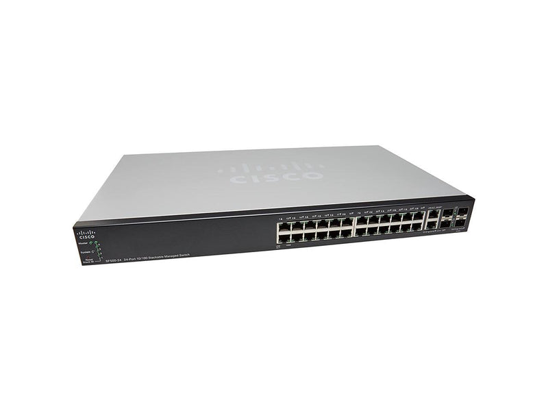 Cisco SF500-24, 24 PORT 10/100 Stackable Managed Switch +2xGigabit SFP