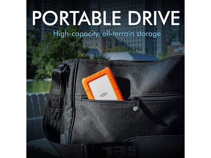 LaCie Rugged USB-C 1TB External Hard Drive Portable HDD USB 3.0 – Drop Shock Dust Rain Resistant Shuttle Drive, for Mac and PC Computer Desktop Workstation Laptop, 1 Month Adobe CC (STFR1000800)