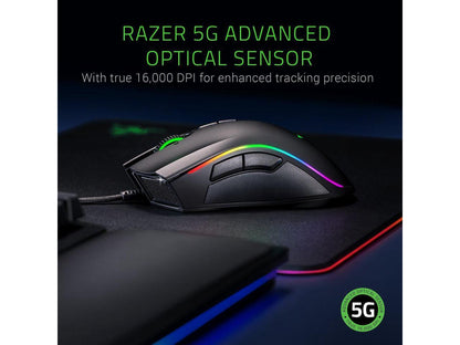 Razer Mamba Elite Advanced Ergonomics Gaming Mouse - 16,000 DPI Optical Sensor