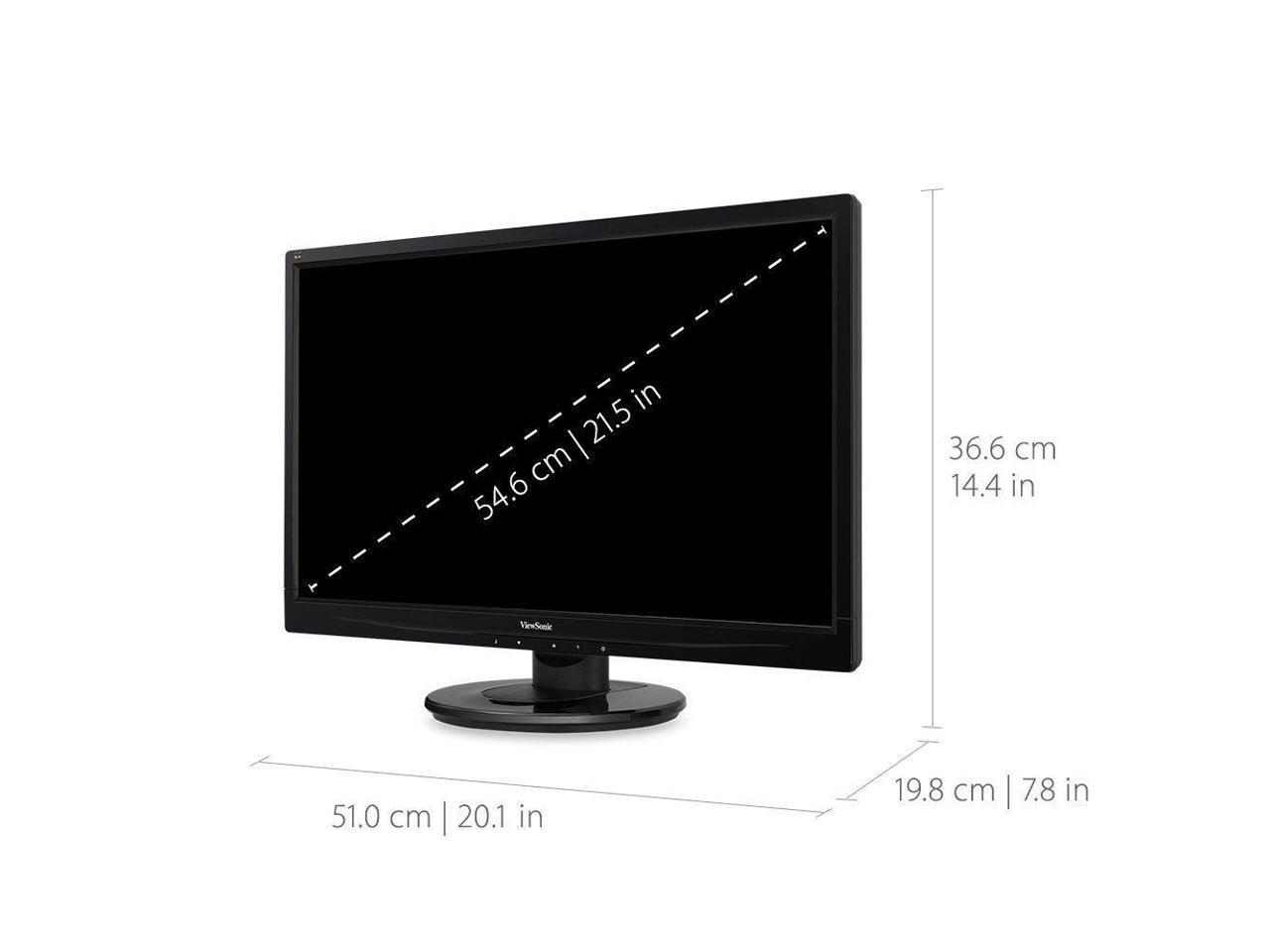 ViewSonic VA2246MH-LED 22" (Actual size 21.5") Full HD 1920 x 1080 5ms (GTG) VGA HDMI Built-in Speakers Anti-Glare LED Backlight LCD Monitor
