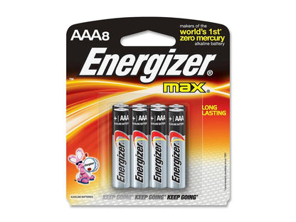ENERGIZER Max 1.5V AAA Alkaline Battery, 8-pack