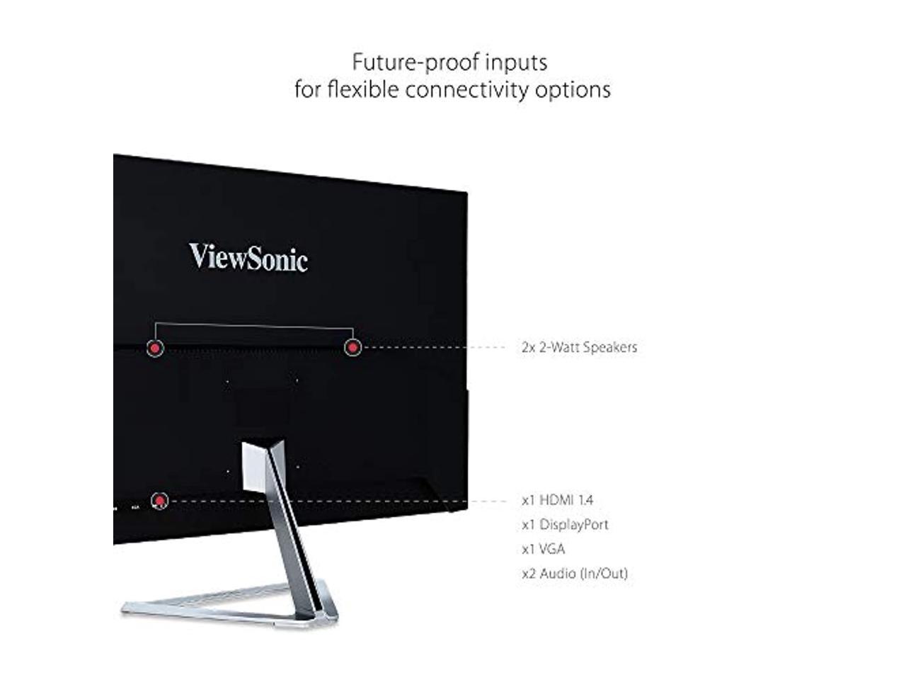 ViewSonic VX3276-MHD 32 Inch 1080p Frameless Widescreen IPS Monitor with Screen Split Capability HDMI and DisplayPort (VX3276-mhd)