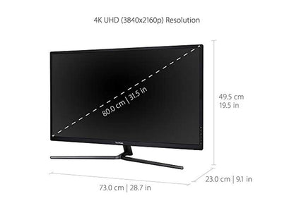 ViewSonic VX3211-4K-MHD 32 Inch 4K UHD Monitor with 99% sRGB Color Coverage HDR10 FreeSync HDMI and DisplayPort (VX3211-4K-MHD)