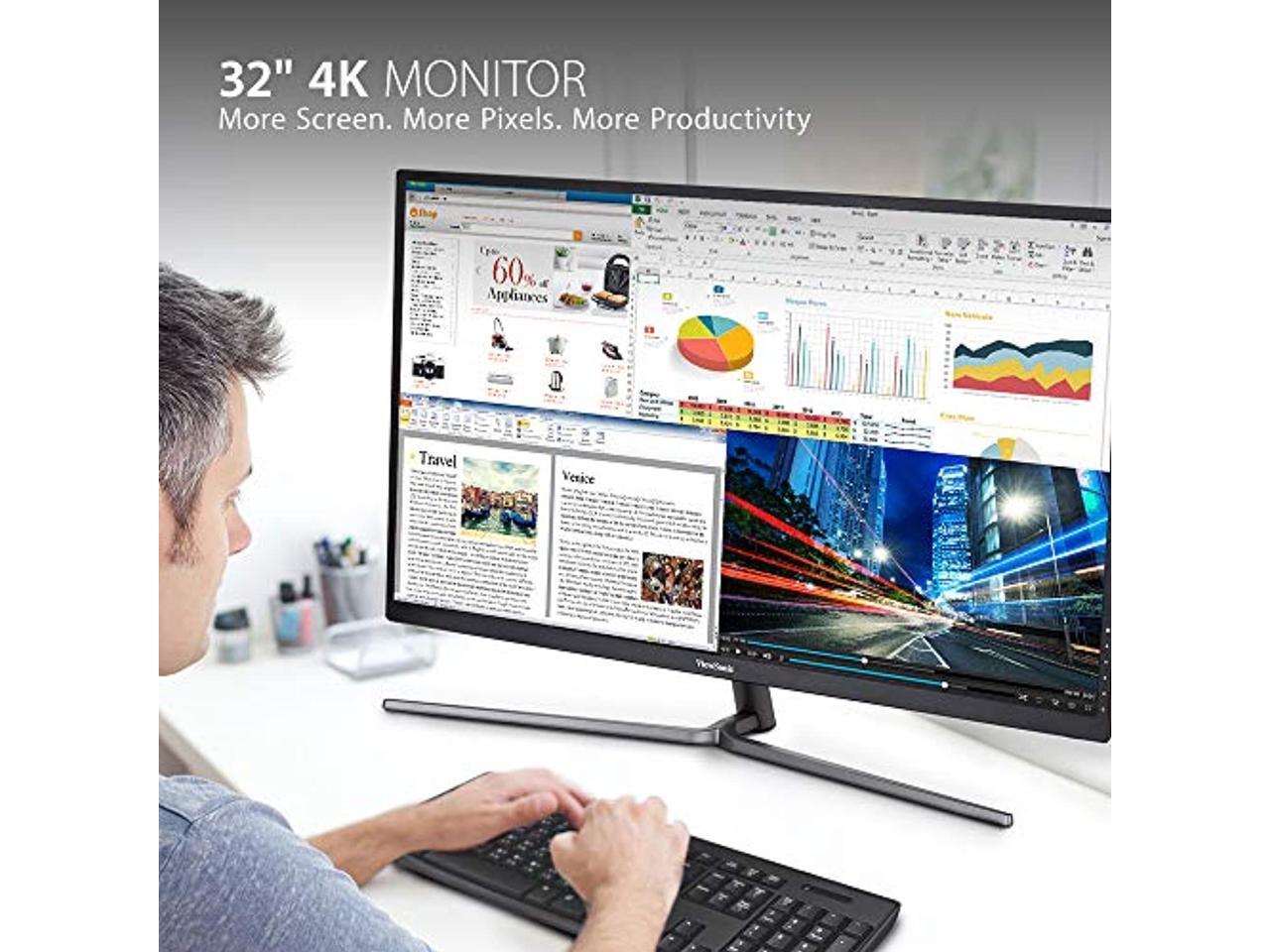 ViewSonic VX3211-4K-MHD 32 Inch 4K UHD Monitor with 99% sRGB Color Coverage HDR10 FreeSync HDMI and DisplayPort (VX3211-4K-MHD)