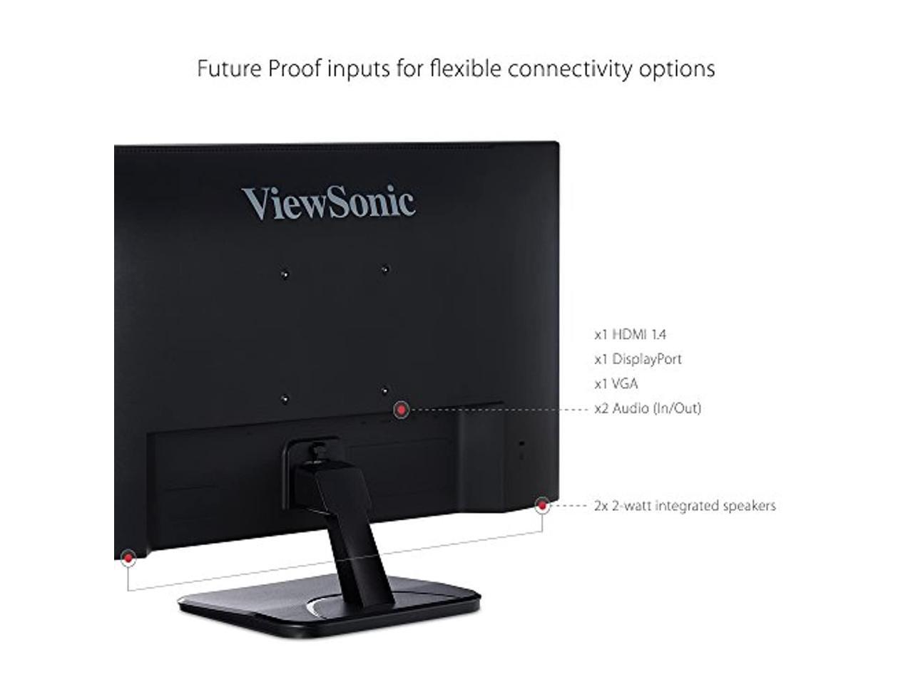 ViewSonic VA2456-MHD 24 Inch Frameless IPS 1080p Monitor with HDMI DisplayPort and VGA Inputs for Home and Office (VA2456-mhd)