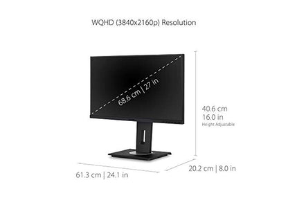 ViewSonic VG2756-4K 27 Inch IPS 4K Docking Monitor with Integrated USB 3.2 Type-C RJ45 HDMI Display Port and 40 Degree Tilt Ergonomics for Home and Office (VG2756-4K)