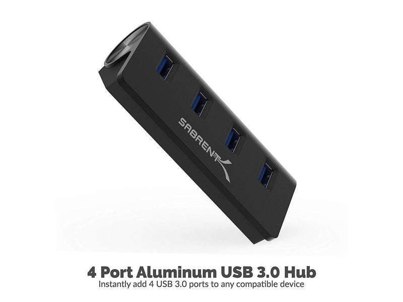 Sabrent 4 Port Aluminum USB 3.0 Hub [30" cable] (HB-MC3B)