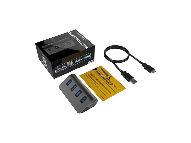 Sabrent 4 Port Aluminum USB 3.0 Hub [30" cable] (HB-MC3B)