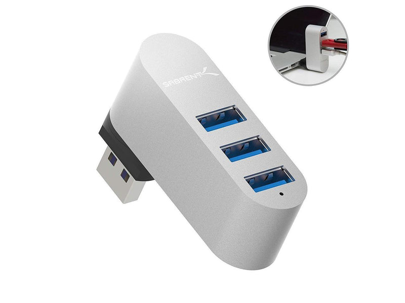 Sabrent Premium 3-Port Aluminum Mini USB 3.0 Hub [90°/180° Degree Rotatable] (HB-R3MC)