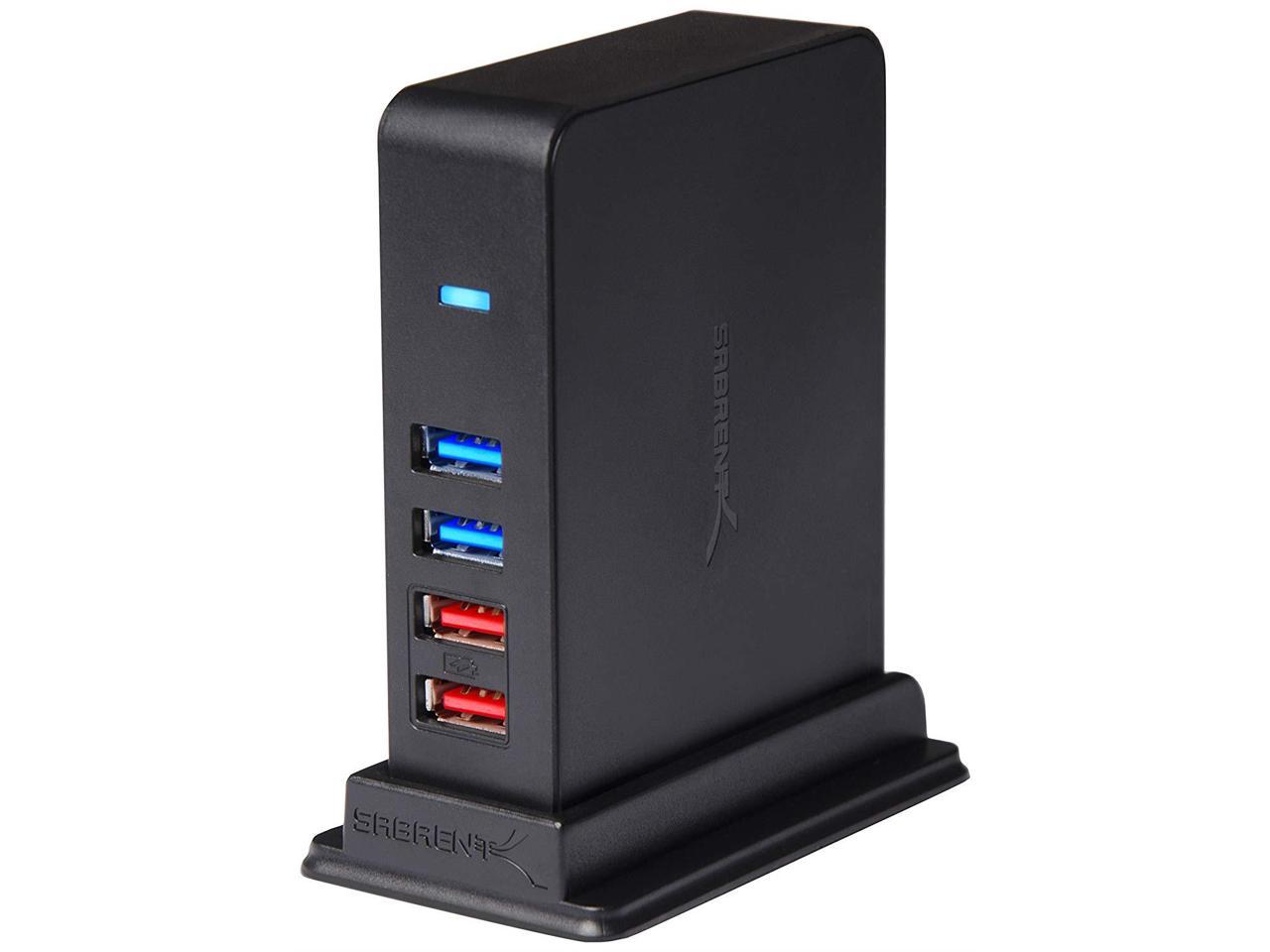 Sabrent 7 Port USB 2.0 HUB + 2 Charging Ports w/ 12V/4A Power Adapter HB-U930