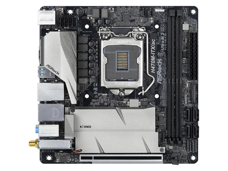 ASRock H470M-ITX/AC LGA 1200 Intel H470 SATA 6Gb/s Mini ITX Intel Motherboard