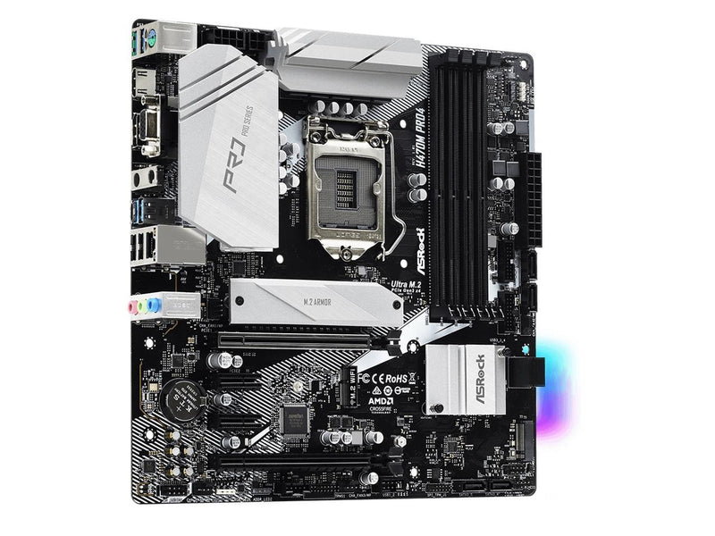 ASRock H470M PRO4 LGA 1200 Intel H470 SATA 6Gb/s Micro ATX Intel Motherboard