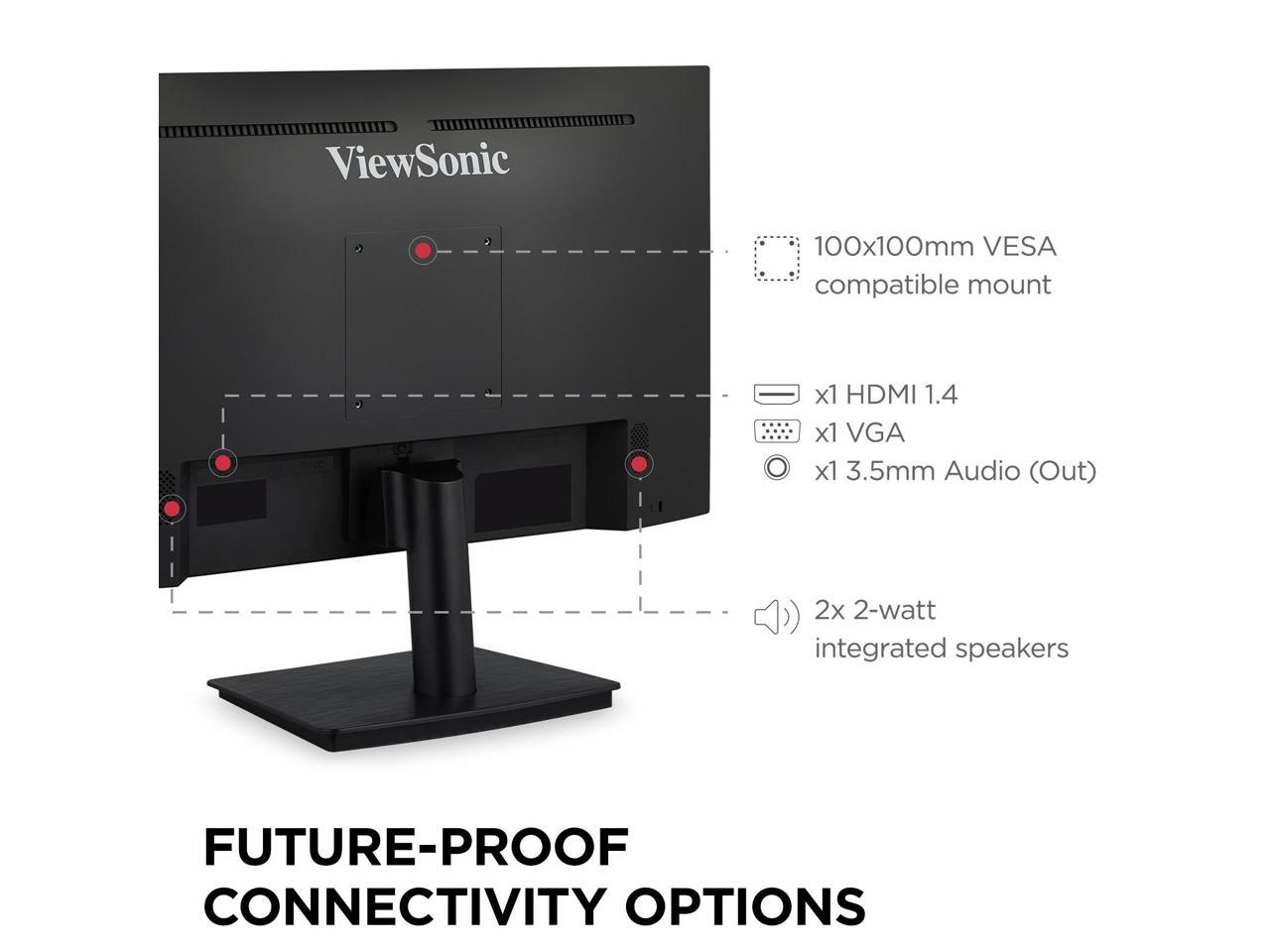 ViewSonic VA2409M 24 Inch Monitor 1080p IPS Panel with Adaptive Sync, Thin Bezels, HDMI, VGA, and Eye Care