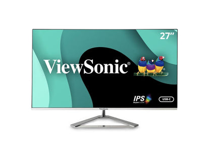ViewSonic VX2776-4K-MHDU 27 Inch 4K IPS Monitor with Ultra HD resolution, 2 Way Powered 65W USB C, HDR10 Content Support, Thin Bezels, HDMI and DisplayPort