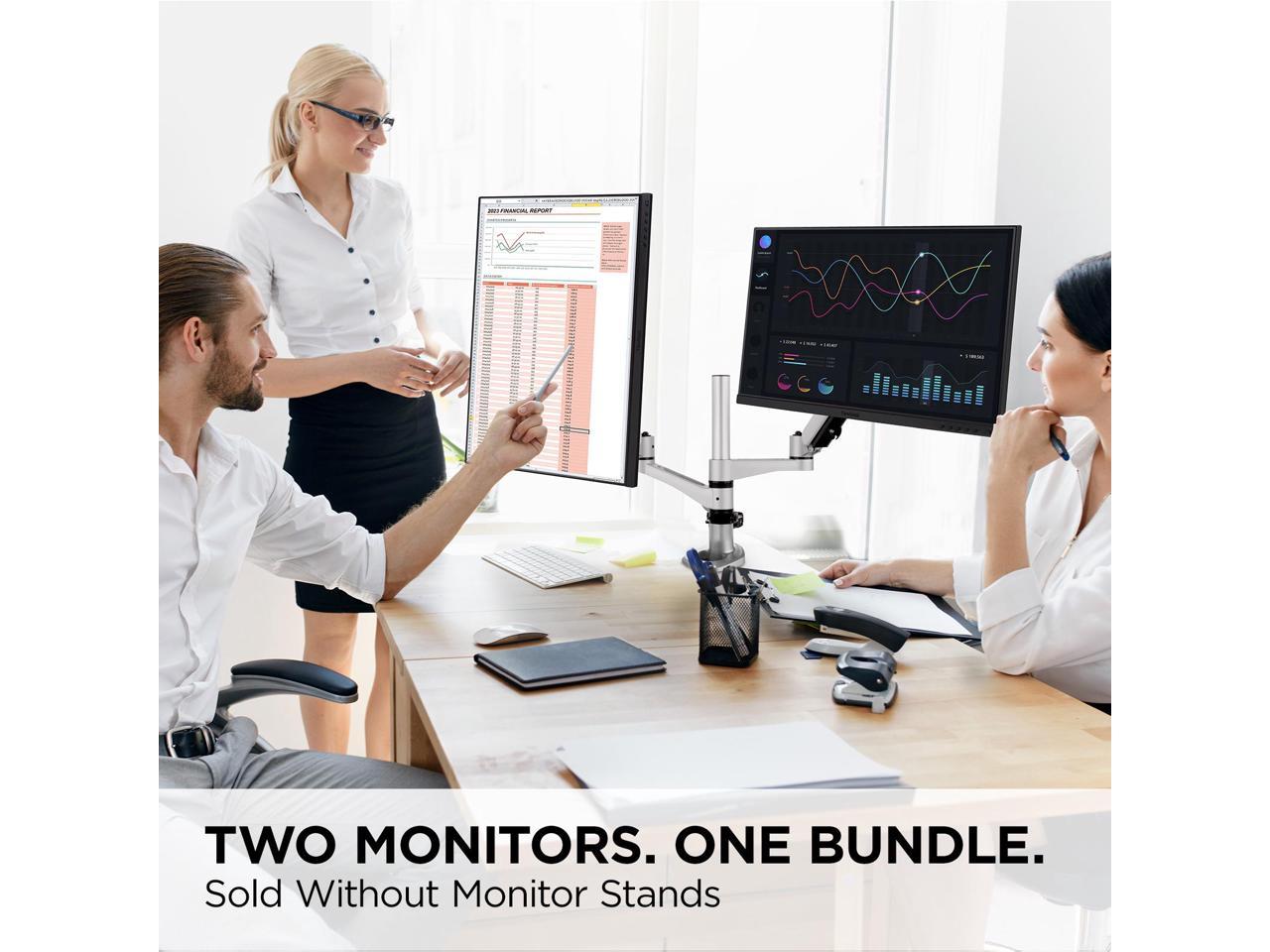 ViewSonic VG2448A-2_H2 24 Inch Dual Pack Head-Only 1080p IPS Monitor with Ultra-Thin Bezels, HDMI, DisplayPort, USB, and VGA for Home and Office