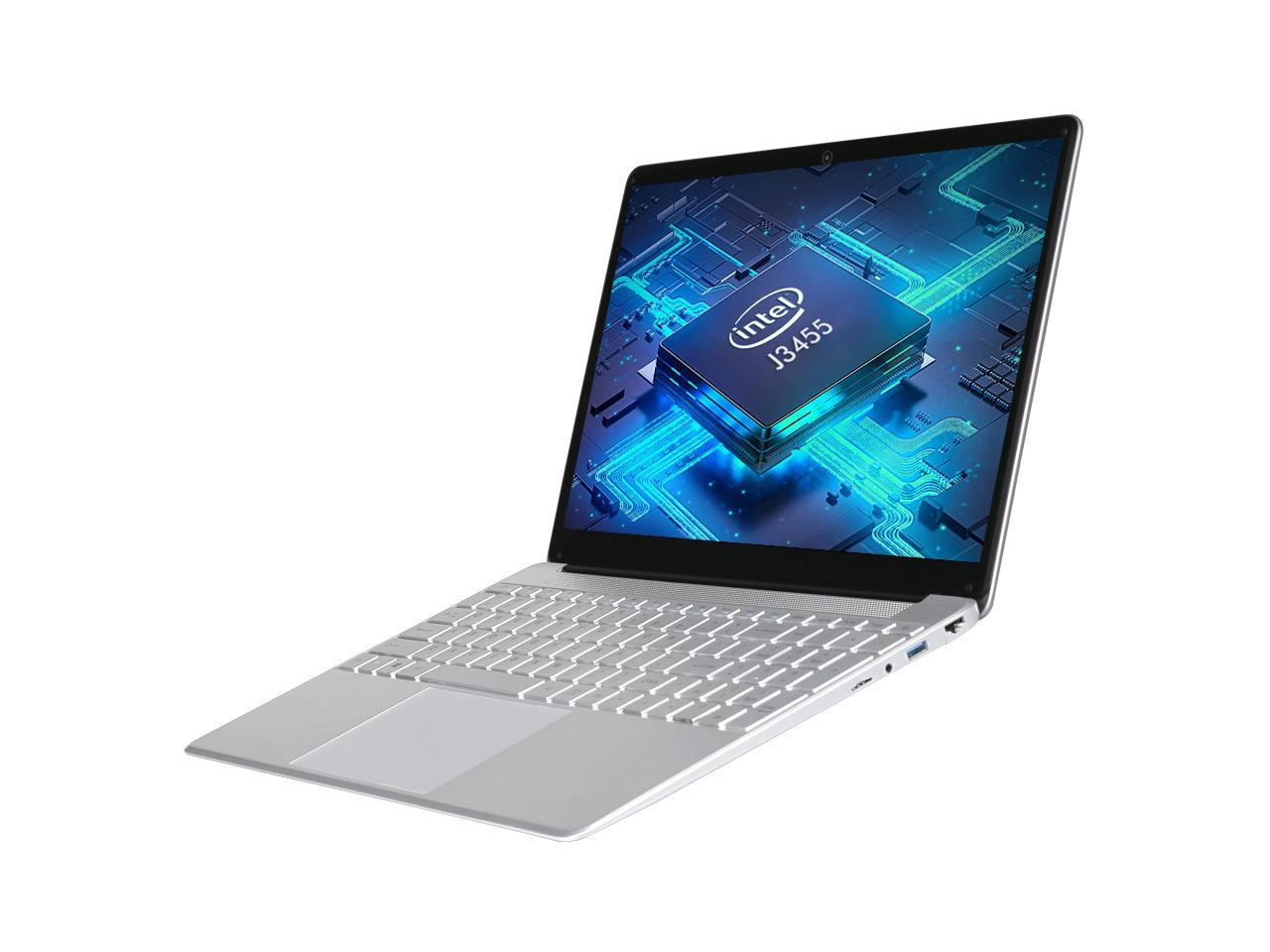 KUU-A8S 15.6inch Silver Laptop Intel Celeron Processor J3455 Up to 2.3GHz 6GB DDR3 RAM 256GB SSD Windows 10 Office Work Notebook Computer