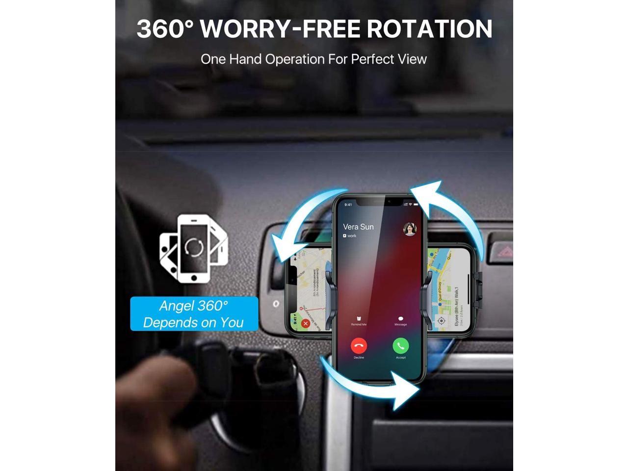 Car Phone Mount Ultimate Smartphone Car Air Vent Holder Easy Clamp Cradle Hands-Free Compatible with iPhone 11/11 Pro/11 Pro Max/8 Plus/8/X/XR/XS/SE Samsung Galaxy S20/S20+/S10/S9/Note 20/10