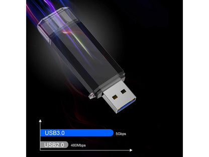 Type C Flash Drive, 128GB 2 in 1 OTG USB C+ USB 3.0 Dual Drive Waterproof Memory Stick with Keychain Metal for Computer, MacBook,Google's Chromebook Pixel,Samsung Galaxy (TYPE-C128GB)