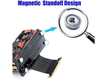 Graphics Card Vertical Kickstand/Base Magnetic Standoff DIY ATX case Computer Graphics Card Holder(Black with Extension Cord)