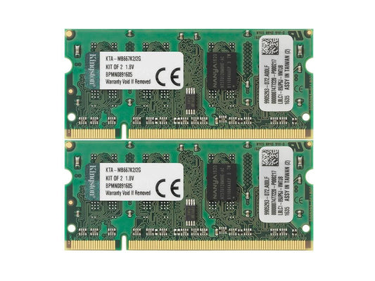 Kingston Apple 2GB Kit (2x1GB Modules) 667MHz DDR2 200-Pin SoDimm iMac and Macbook Memory (KTA-MB667K2/2G)