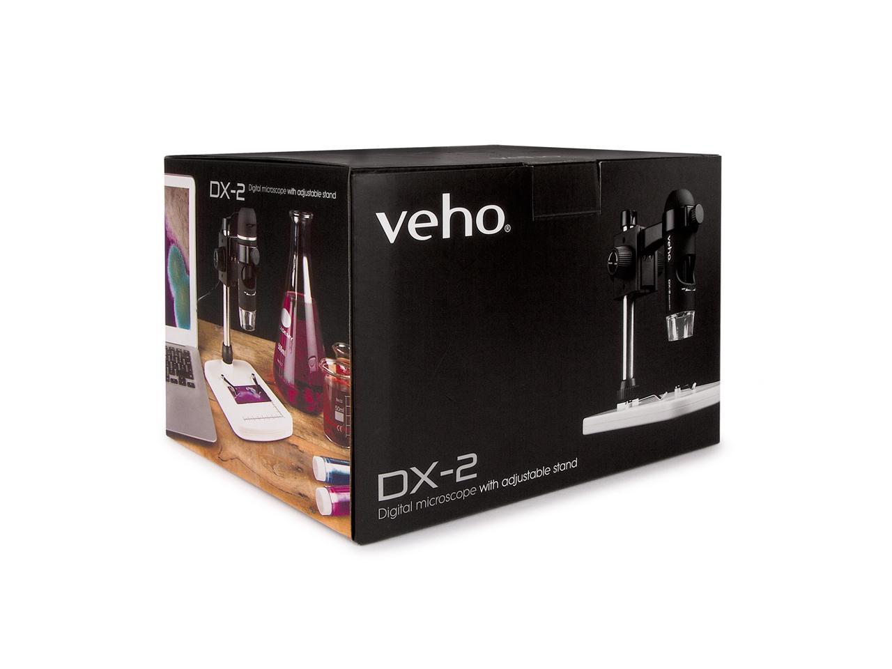 Veho Discovery DX-2 USB Digital Microscope | 5 Mega Pixels | x300 Magnification | Photo/Video Capture & Recording | Up to 2592 x 1944 Resolution | 8 LED's | Adjustable stand (VMS-007-DX2)