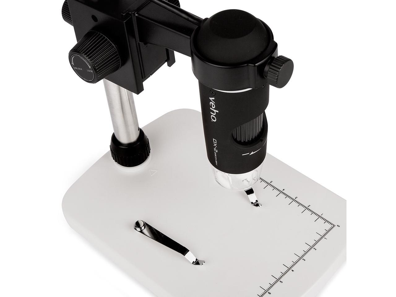 Veho Discovery DX-2 USB Digital Microscope | 5 Mega Pixels | x300 Magnification | Photo/Video Capture & Recording | Up to 2592 x 1944 Resolution | 8 LED's | Adjustable stand (VMS-007-DX2)