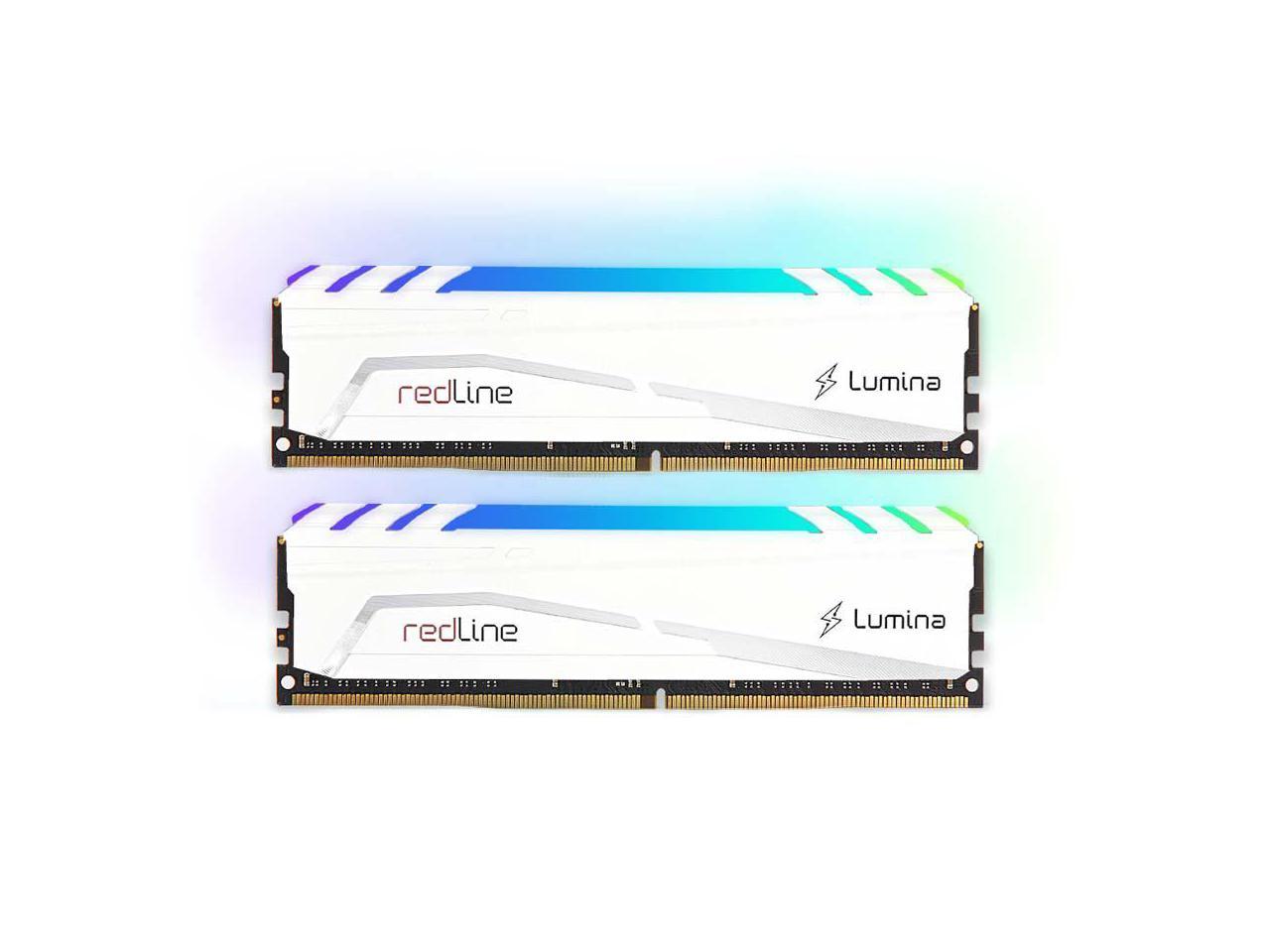 16GB Mushkin Redline Lumina RGB DDR4 3600MHz PC4-28800 CL14 Dual Channel Kit - White