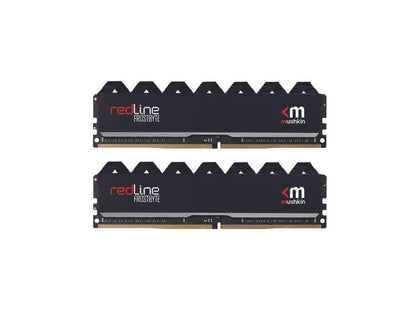mushkin redline black - ddr4 dram - 16gb (2x8gb) udimm memory kit - 3200mhz (pc4-25600) cl-16 - 288-pin 1.35v desktop ram - non-ecc - dual-channel - frostbyte black heatsink - (mrc4u320gjjm8gx2)