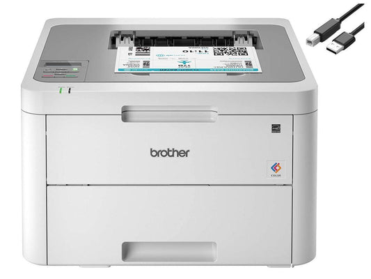 Brother HL-L3210CW Compact Digital Color Printer Providing Laser Printer Quality Results with Wireless, JAWFOAL Printer Cable