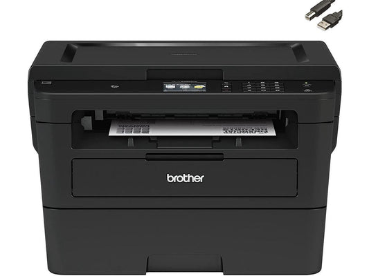 Brother HL-L2395DW All-in-One Monochrome Laserjet Printer with Wireless Printing, Automatic Duplex Printing, 2.7" Color Touchscreen Display, Speed 36ppm, 250-sheet Paper, Bundle JAWFOAL Printer Cable
