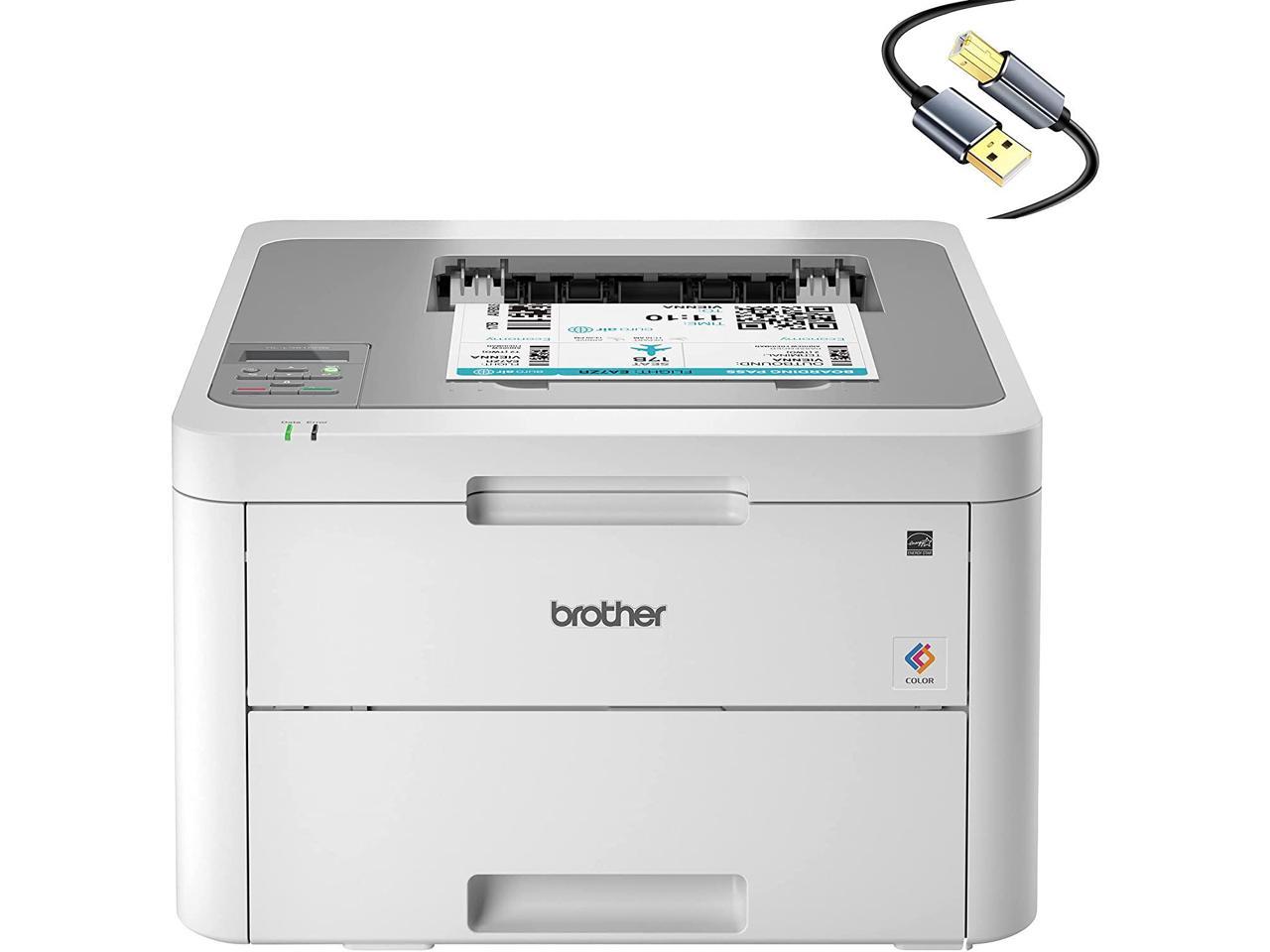 Brother USB & Wireless Print Only Digital Color Laser Printer for Home Business Office - Print Speed up to 19 ppm, 600 x 2400 dpi, 250-Sheet Large Capacity, CBMOUN USB Printer Cable