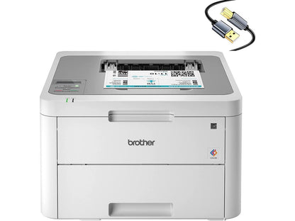 Brother USB & Wireless Print Only Digital Color Laser Printer for Home Business Office - Print Speed up to 19 ppm, 600 x 2400 dpi, 250-Sheet Large Capacity, CBMOUN USB Printer Cable