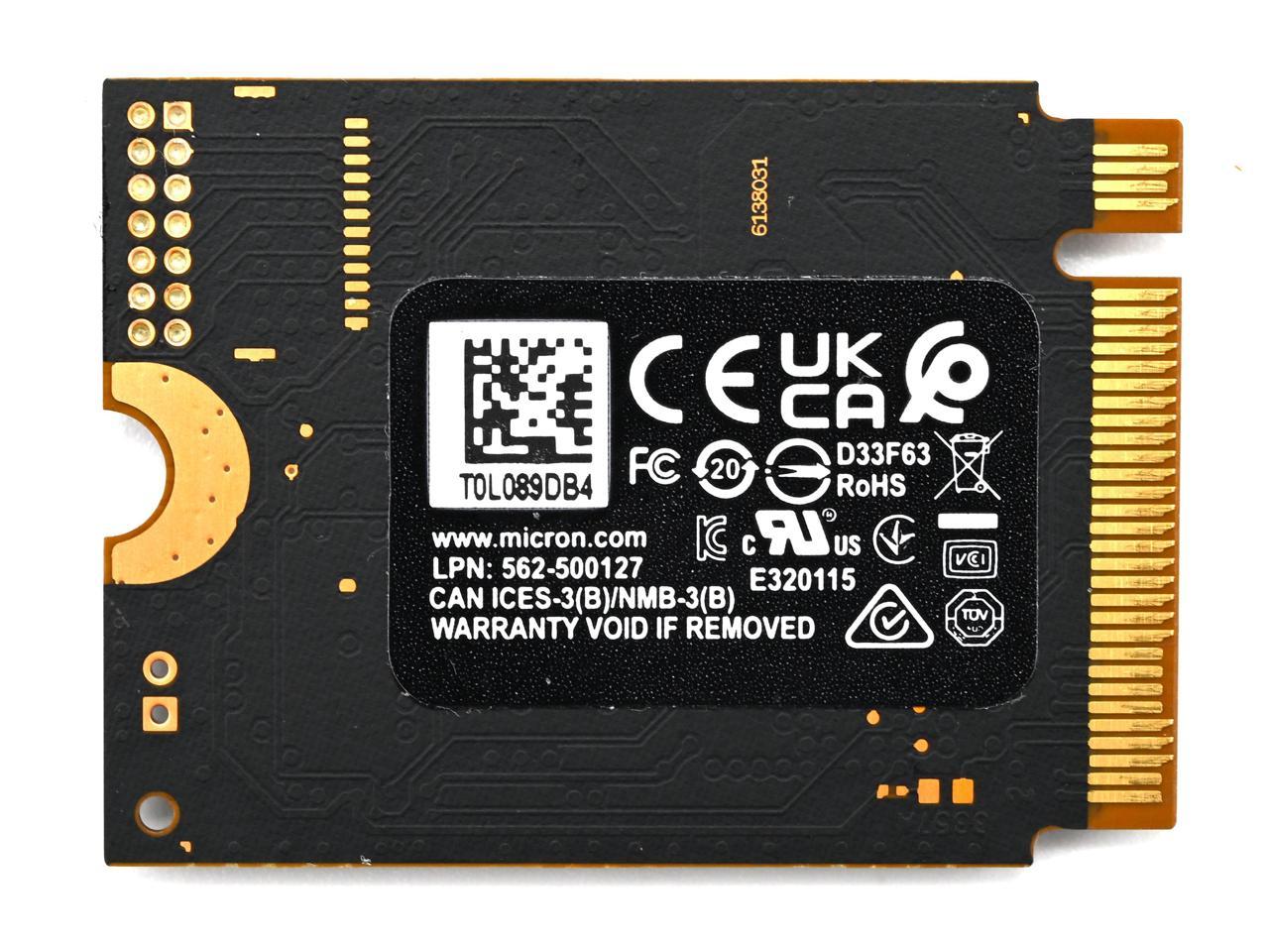 2TB Micron 2400 M.2 2230 NVMe PCIe 4.0x4 SSD MTFDKBK2T0QFM-1BD1AABYYR