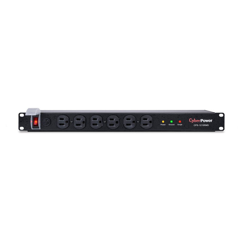 CyberPower CPS-1215RMS Rackmount Surge Protector, 120V/15A, 12 Outlets, 15 ft Power Cord, 1U Rackmount